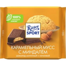 Шоколад Ritter Sport Молочный карамельный мусс с миндалем 100г в магазинах Магнит
