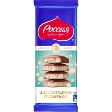 Шоколад Россия - щедрая душа Молочный и белый пористый 75г в магазинах Магнит