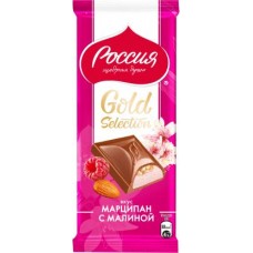 Шоколад Россия Gold Selection молочный миндаль марципан малина 80г в магазинах Магнит