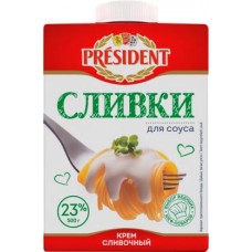 PRESIDENT Крем слив Сливки д/соуса у/паст 23% 500г в магазинах Магнит