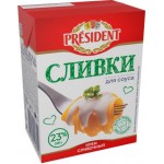 Крем сливочный President Сливки для соуса ультрапастеризованный 23% 200г