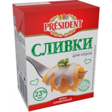 Крем сливочный President Сливки для соуса ультрапастеризованный 23% 200г в магазинах Магнит