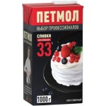 Сливки Петмол для взбивания 33% ультрапастеризованные 1л