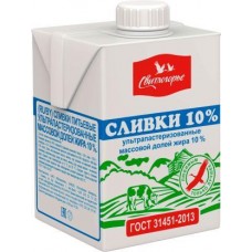 Сливки Свитлогорье ультрапастеризованные 10% 500г в магазинах Магнит