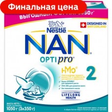 Смесь молочная сухая Nan 2 Optipro с 6месяцев 1.05кг в магазинах Магнит