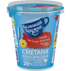 Большая кружка Сметана 20% 300г в магазинах Магнит