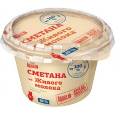 Сметана Афанасий из Живого молока 20% 180г в магазинах Магнит