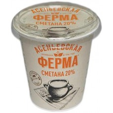 Сметана Асеньевская ферма 20% 300г в магазинах Магнит