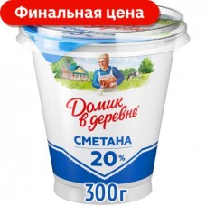 Сметана Домик в деревне 20% 300г в магазинах Магнит