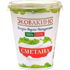 Сметана Эковакино 15% 300г в магазинах Магнит