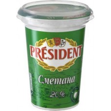Сметана President 20% 350г в магазинах Магнит