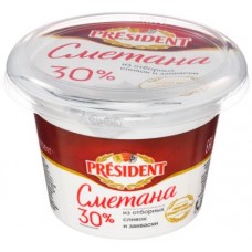 Сметана President 30% 180г в магазинах Магнит