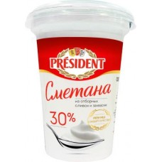 Сметана President 30% 350г в магазинах Магнит
