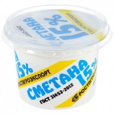 Сметана Ростагроэкспорт 15% 180г в магазинах Магнит