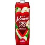 Сок Любимый яблочный осветленный 970мл