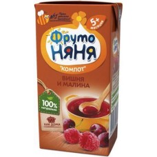 Компот ФрутоНяня Вишня и малина 200мл в магазинах Магнит