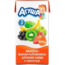 Сок Агуша Яблоко-банан-клубника-арония-киви 500мл в магазинах Магнит