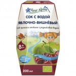 Сок Флёр альпин прямого отжима с родниковой водой яблоко вишня 200мл