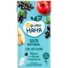 Сок ФрутоНяня Яблоко-черная смородина 200мл в магазинах Магнит