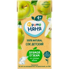 Сок ФрутоНяня Яблоко прямой отжим 200мл в магазинах Магнит