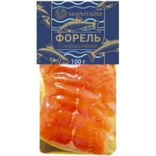 Форель Маритайм радужная филе-ломтики слабосоленая 100г в магазинах Магнит