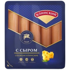 Сосиски Клинский МК Клинские с сыром 470г в магазинах Магнит