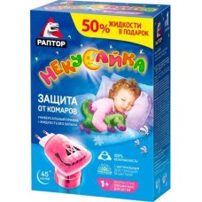 Комплект Раптор Некусайка прибор жидкость 45 ночей 50% в подарок в магазинах Магнит