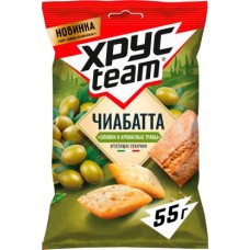 Сухарики Хрустим Чиабатта Оливки и ароматные травы 55г в магазинах Магнит