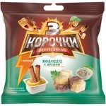 Сухарики Три корочки Холодец с хреном 60г с горчичным соусом 25мл