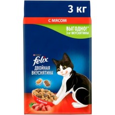 Корм для кошек Felix Двойная Вкуснятина с мясом 3кг в магазинах Магнит