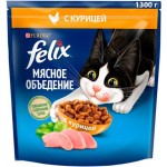 Корм для кошек сухой Felix Мясное объедение с курицей 1.3кг