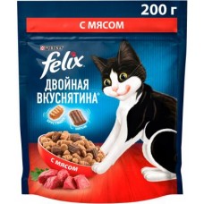 Сухой корм для кошек Felix Двойная вкуснятина с мясом 200г в магазинах Магнит