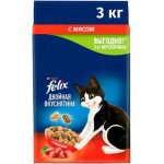 Сухой корм для кошек Felix Двойная вкуснятина с мясом 3кг Сухой корм для кошек Felix Двойная вкуснятина с мясом 3кг