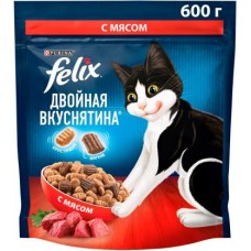 Сухой корм для кошек Felix Двойная вкуснятина с мясом 600г в магазинах Магнит