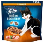 Сухой корм для кошек Felix Двойная вкуснятина с птицей 1.3кг Сухой корм для кошек Felix Двойная вкуснятина с птицей 1.3кг