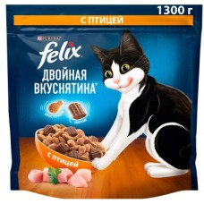 Сухой корм для кошек Felix Двойная вкуснятина с птицей 1.3кг в магазинах Магнит
