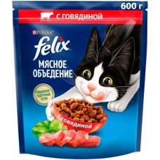 Сухой корм для кошек Felix Мясное объедение с говядиной 600г в магазинах Магнит