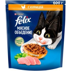 Сухой корм для кошек Felix Мясное объедение с курицей 600г в магазинах Магнит