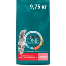 Сухой корм для кошек Purina One для стерилизованных кошек лосось-пшеница 9.75кг в магазинах Магнит