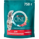 Сухой корм для кошек Purina One для стерилизованных с говядиной и пшеницей 750г