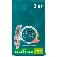 Сухой корм для кошек Purina One При домашнем образе жизни с индейкой и злаками 3кг в магазинах Магнит