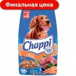 Сухой корм для собак Chappi полнорационный Сытный Мясной Обед Мясное Изобилие 15кг