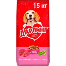 Сухой корм для собак Дарлинг мясо овощи 15кг в магазинах Магнит
