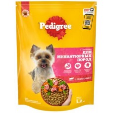 Сухой корм для собак Pedigree миниатюрных пород полнорационный с говядиной 1.2кг в магазинах Магнит