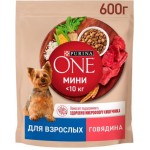 Сухой корм для собак Purina One Mini при активном образе жизни с говядиной и рисом 600г