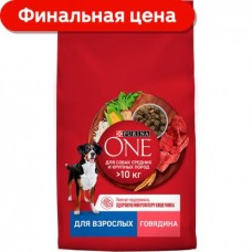 Сухой корм для собак Purina One с говядиной и рисом 3.8кг в магазинах Магнит