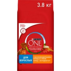 Сухой корм для собак Purina One с курицей и рисом 3.8кг в магазинах Магнит
