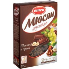 Мюсли Emco хрустящие с шоколадом и орехами 375г в магазинах Магнит