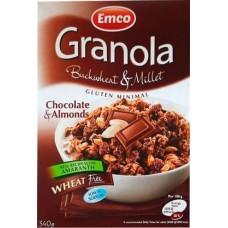 Мюсли хрустящие Emco Гранола шоколад-миндаль 340г в магазинах Магнит