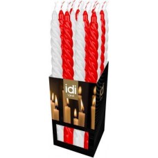 Свеча Оптпромторг античная витая белая/красная в ассортименте в магазинах Магнит